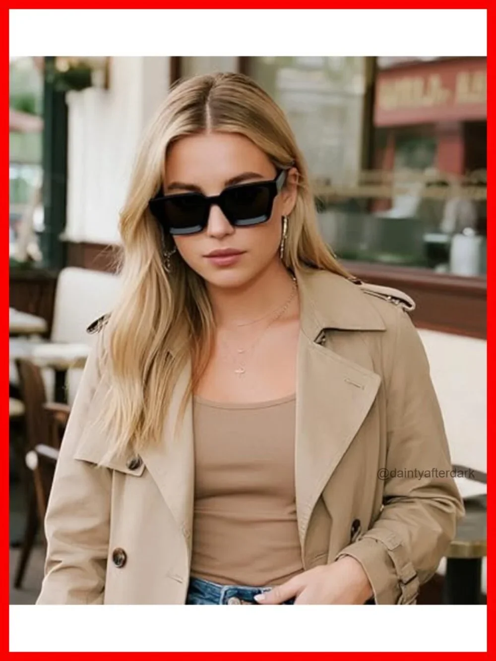Square Thick Frame Sunglasses Designer Style UV Protection Unisex